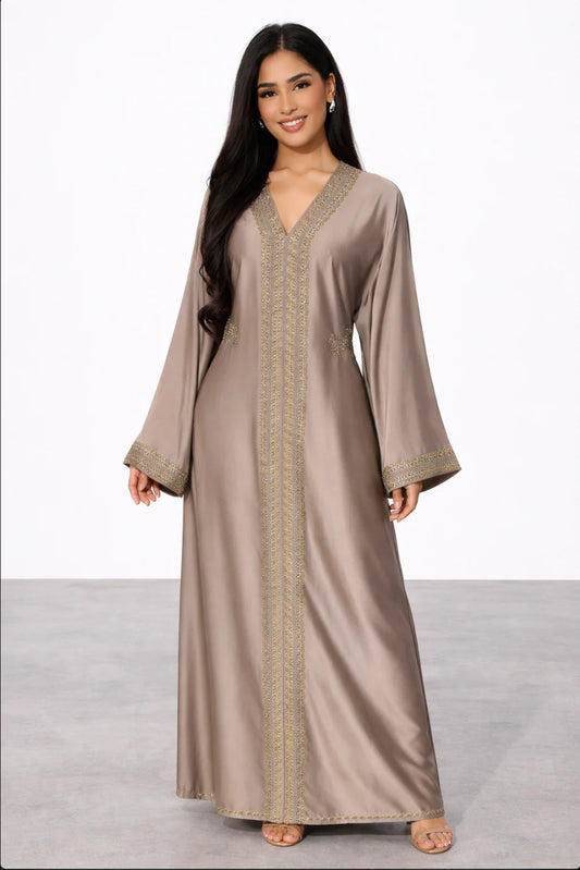 Taupe-Noor Abaya